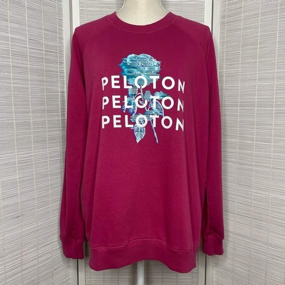 Peloton Everyday Floral Graphic Crewneck Sweatshirt – Pink, Size S - Picture 1 of 7